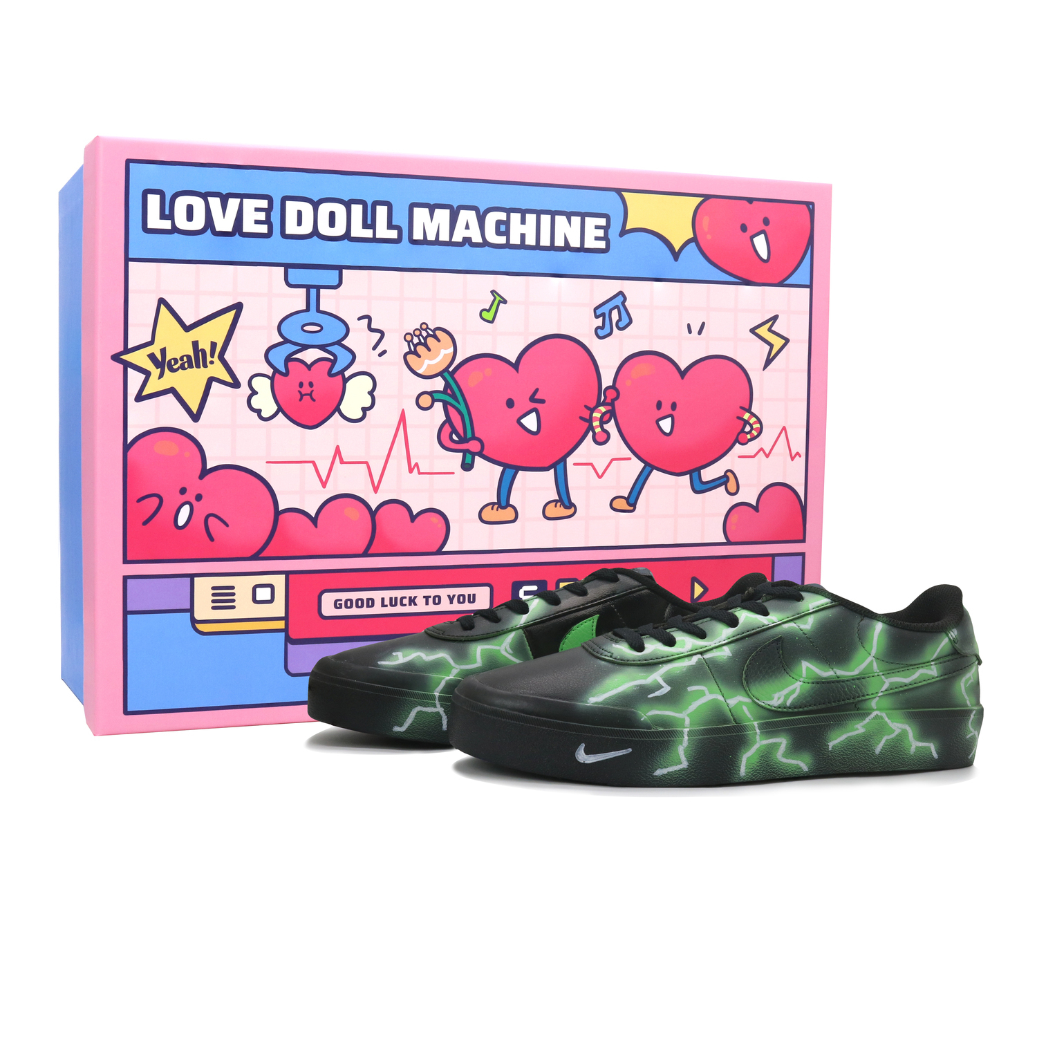 Nike Кроссовки для скейтбординга Court Shot Green Lightning износостойкие и легкие мужские черно-зеленые, черно-зеленые, Heartbeat Combat Box, цвет Black Green, Heartbeat Combat Box
Nike Кроссовки для скейтбординга Court Shot Green Lightning износостойкие и легкие мужские черно-зеленые, черно-зеленые, Heartbeat Combat Box, цвет Black Green, Heartbeat Combat Box