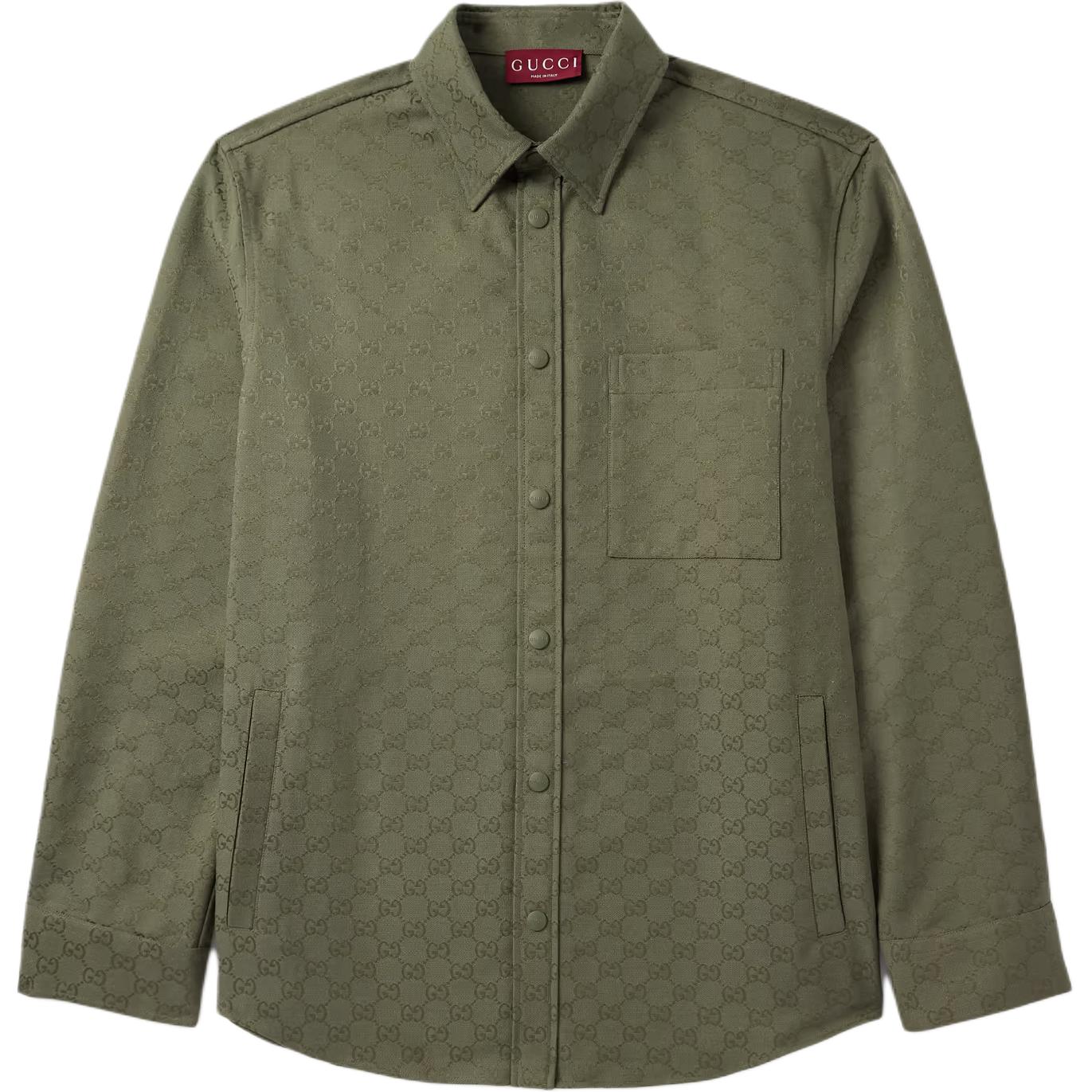 Хлопковая рубашка gg canvas GUCCI, зеленый
Хлопковая рубашка gg canvas GUCCI, зеленый