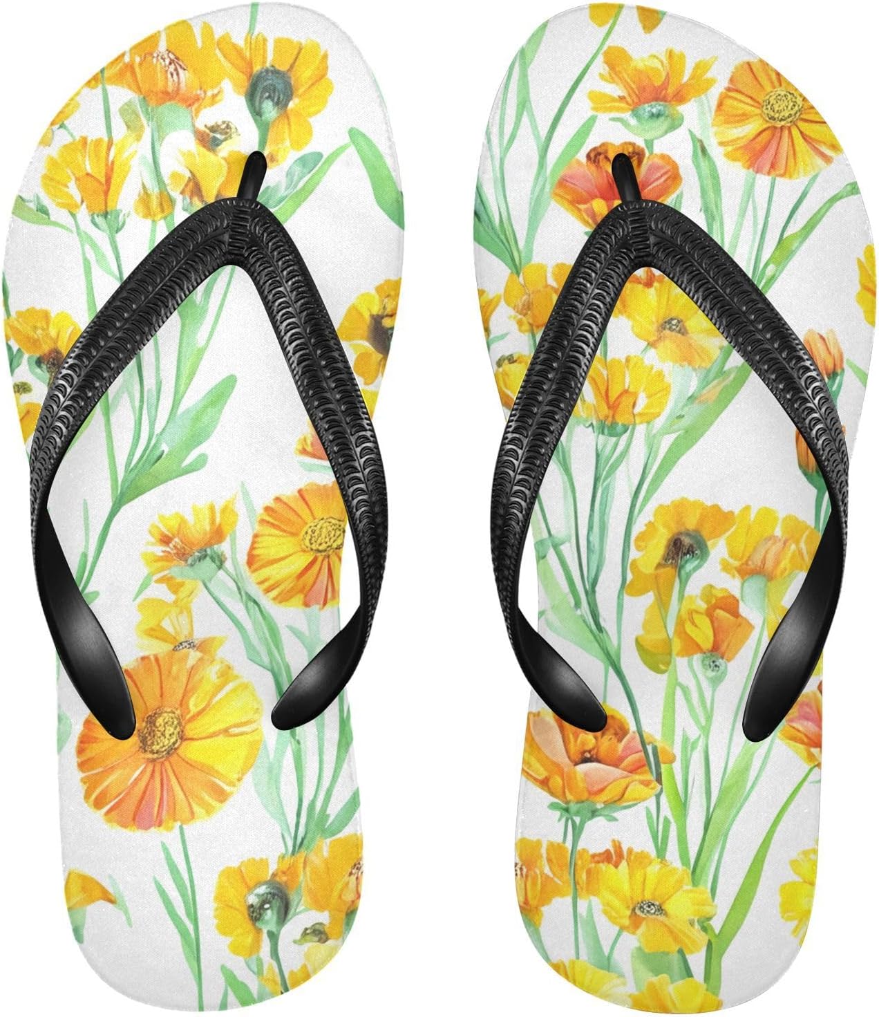 Белые пляжные шлепанцы с акварельным рисунком календулы, резиновые противоскользящие летние тапочки для женщин и мужчин, для прогулок и душа Sinestour
Белые пляжные шлепанцы с акварельным рисунком календулы, резиновые противоскользящие летние тапочки для женщин и мужчин, для прогулок и душа Sinestour