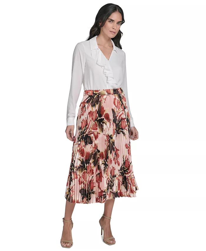 Миниатюрная плиссированная юбка миди с принтом Calvin Klein, розовый
Миниатюрная плиссированная юбка миди с принтом Calvin Klein, розовый