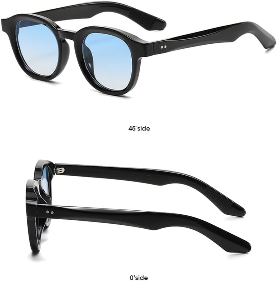 Овальные солнцезащитные очки для женщин в стиле ретро с заклепками, прозрачные с градиентом, защита от УФ-излучения UV400, модные солнцезащитные очки для мужчин WNCKSQ, Black Blue Gradient
Овальные солнцезащитные очки для женщин в стиле ретро с заклепками, прозрачные с градиентом, защита от УФ-излучения UV400, модные солнцезащитные очки для мужчин WNCKSQ, Black Blue Gradient