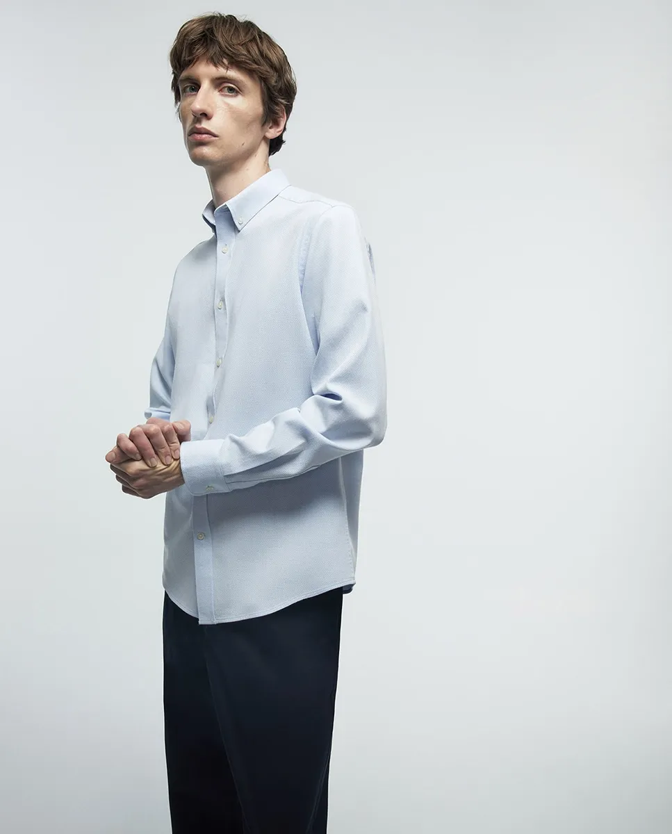 Рубашка структурированная облегающая Sfera, светло-голубой
Рубашка структурированная облегающая Sfera, светло-голубой