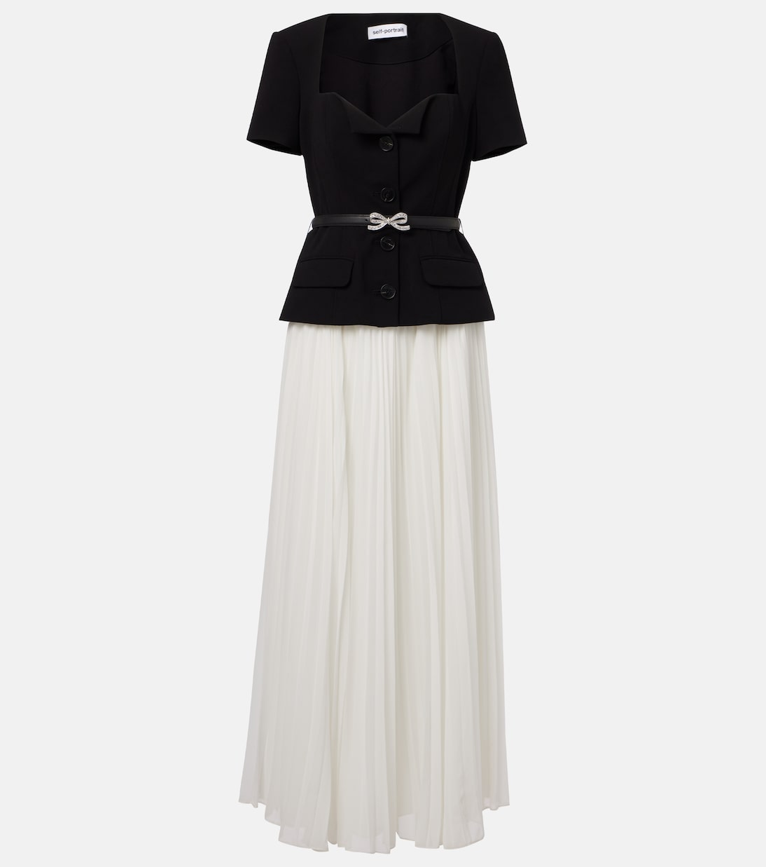 Поясное плиссированное платье макси из шифона Self-Portrait, черный
Поясное плиссированное платье макси из шифона Self-Portrait, черный