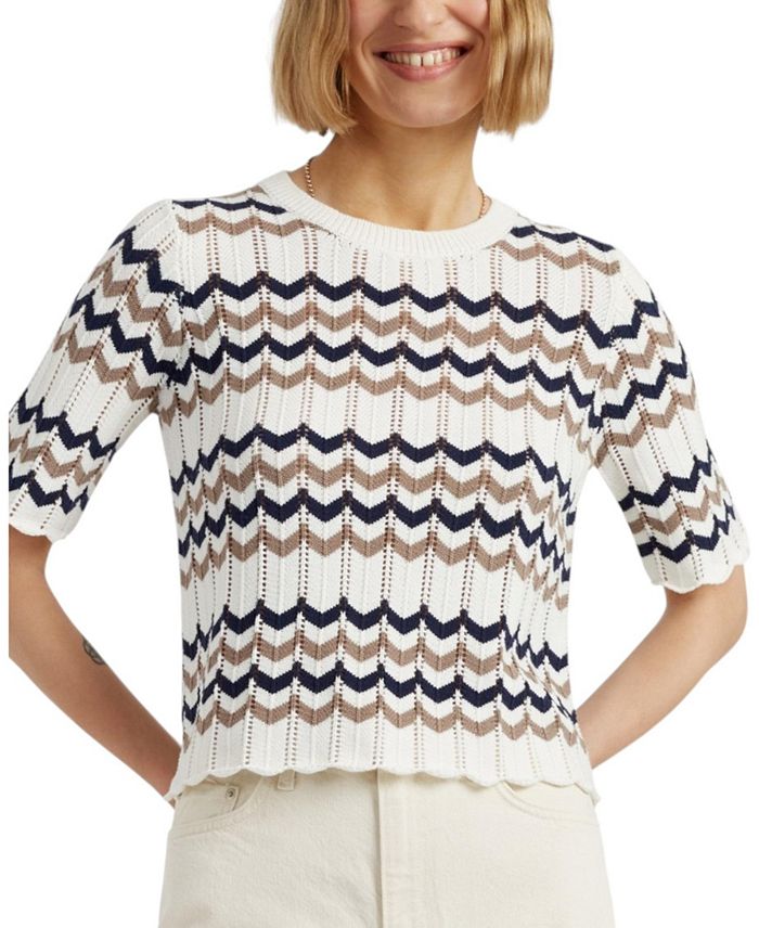 Женская хлопковая футболка с узором "шеврон" Chinti & Parker, синий
Женская хлопковая футболка с узором "шеврон" Chinti & Parker, синий