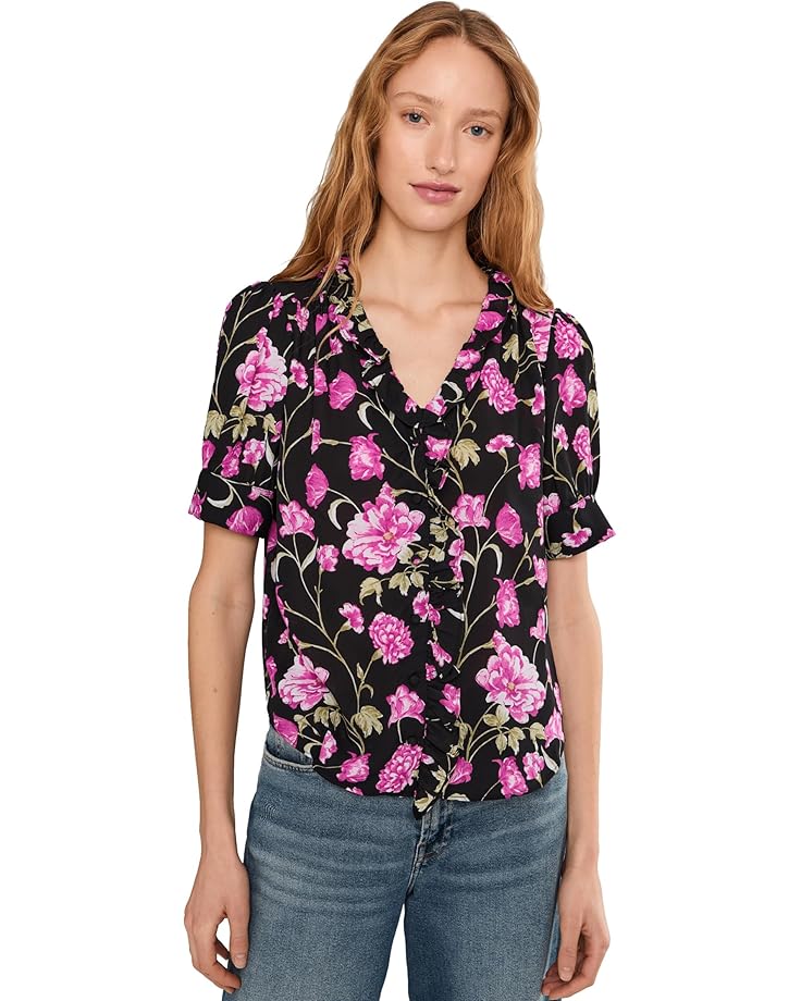 Женская блузка CeCe Floral Ruffled Front V-Neck, Rich Black
Женская блузка CeCe Floral Ruffled Front V-Neck, Rich Black