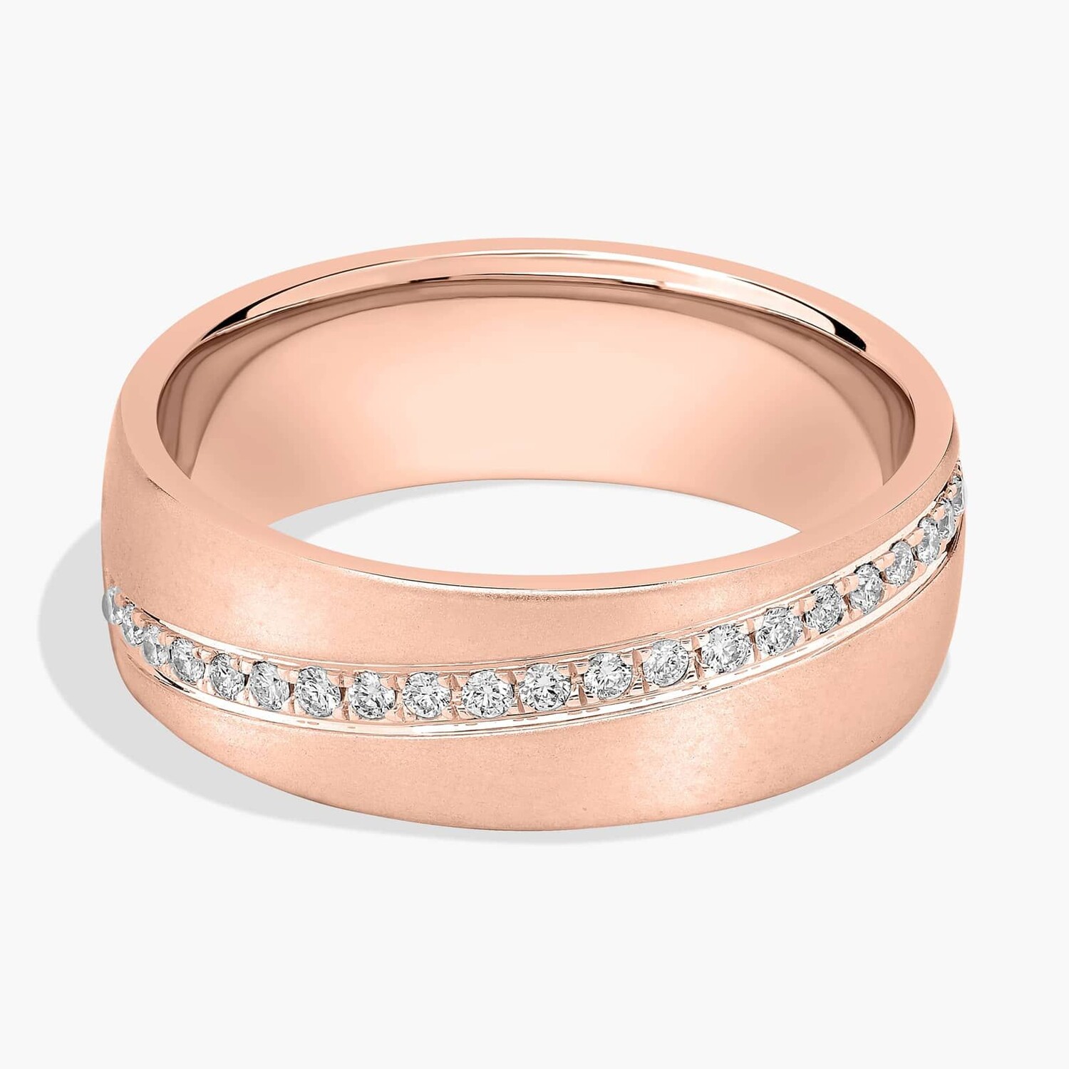 Обручальное кольцо с диагональной линией бриллиантов из 18-каратного розового золота (7 мм, 3/8 карата) Blue Nile 
Обручальное кольцо с диагональной линией бриллиантов из 18-каратного розового золота (7 мм, 3/8 карата) Blue Nile