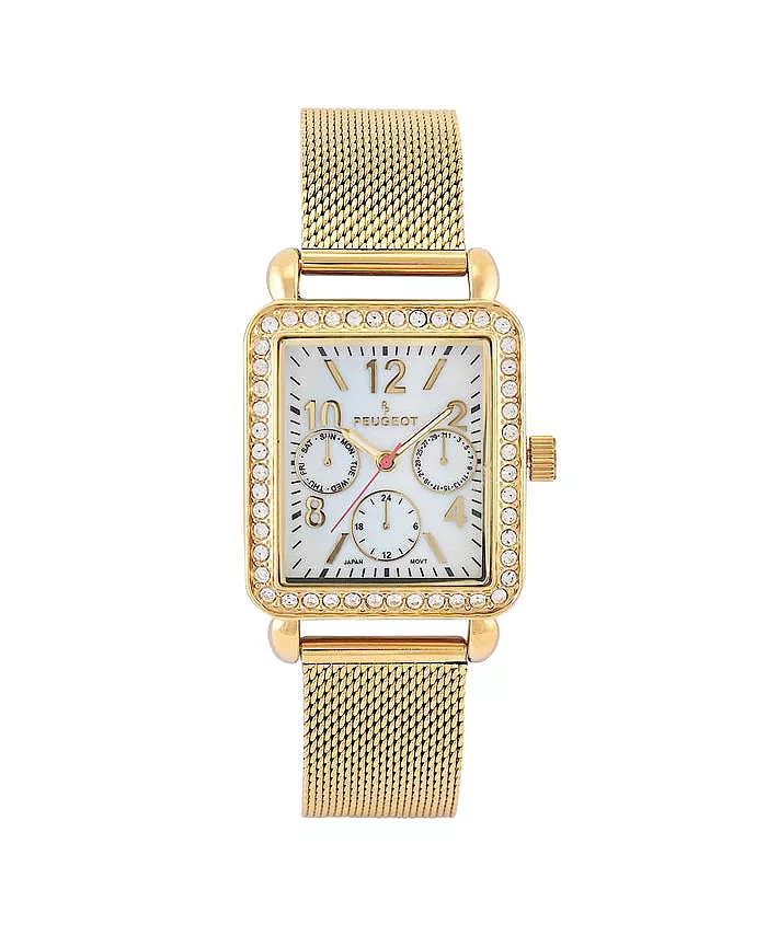 Женские квадратные наручные часы с позолотой 14K, размер 35x30 мм, на сетчатом браслете Peugeot
Женские квадратные наручные часы с позолотой 14K, размер 35x30 мм, на сетчатом браслете Peugeot