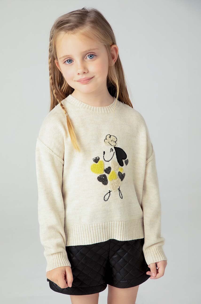 Детский свитер Mayoral из смесовой шерсти, бежевый 
Детский свитер Mayoral из смесовой шерсти, бежевый