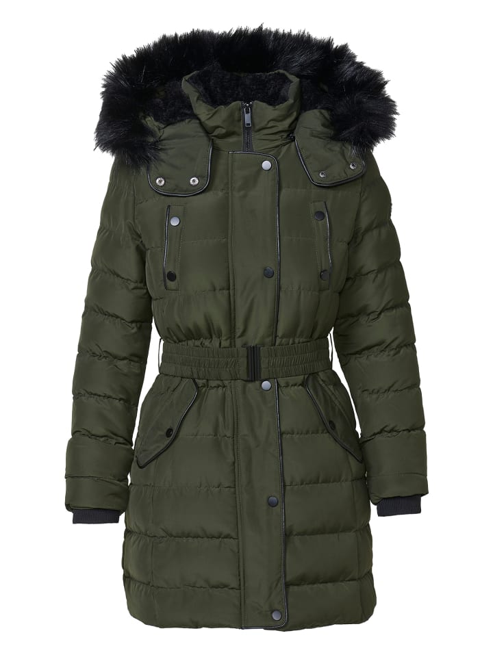 Длинная женская стеганая куртка с капюшоном цвета хаки KOROSHI
Длинная женская стеганая куртка с капюшоном цвета хаки KOROSHI