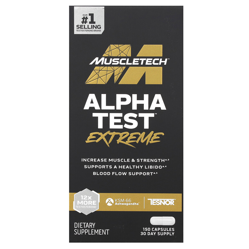 MuscleTech, AlphaTest Extreme, 150 Capsules
MuscleTech, AlphaTest Extreme, 150 Capsules