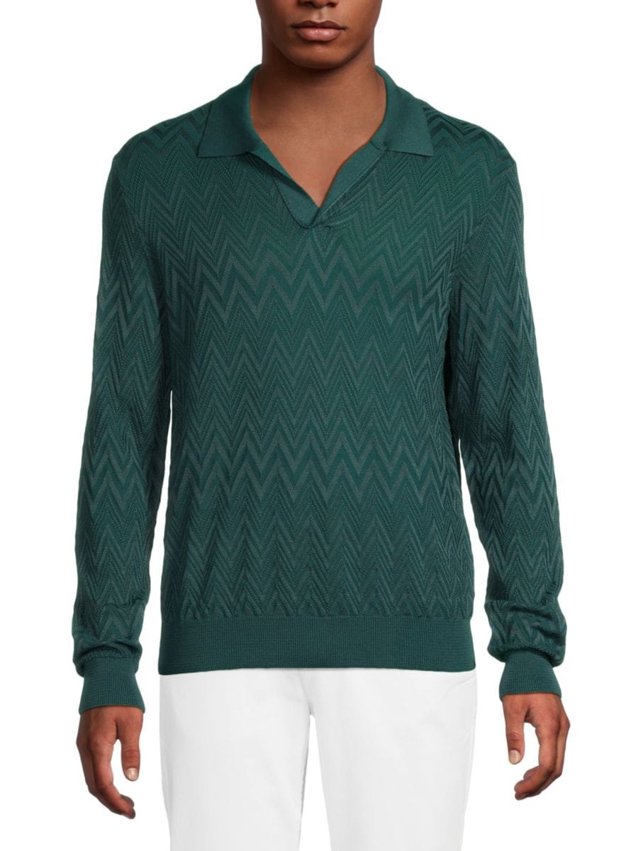 Рубашка-поло с текстурированным шевронным узором M Missoni, зеленый
Рубашка-поло с текстурированным шевронным узором M Missoni, зеленый