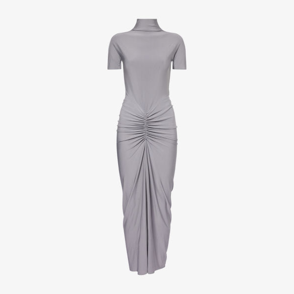 Платье Alaia с драпировкой и высоким воротником, серый
Платье Alaia с драпировкой и высоким воротником, серый
