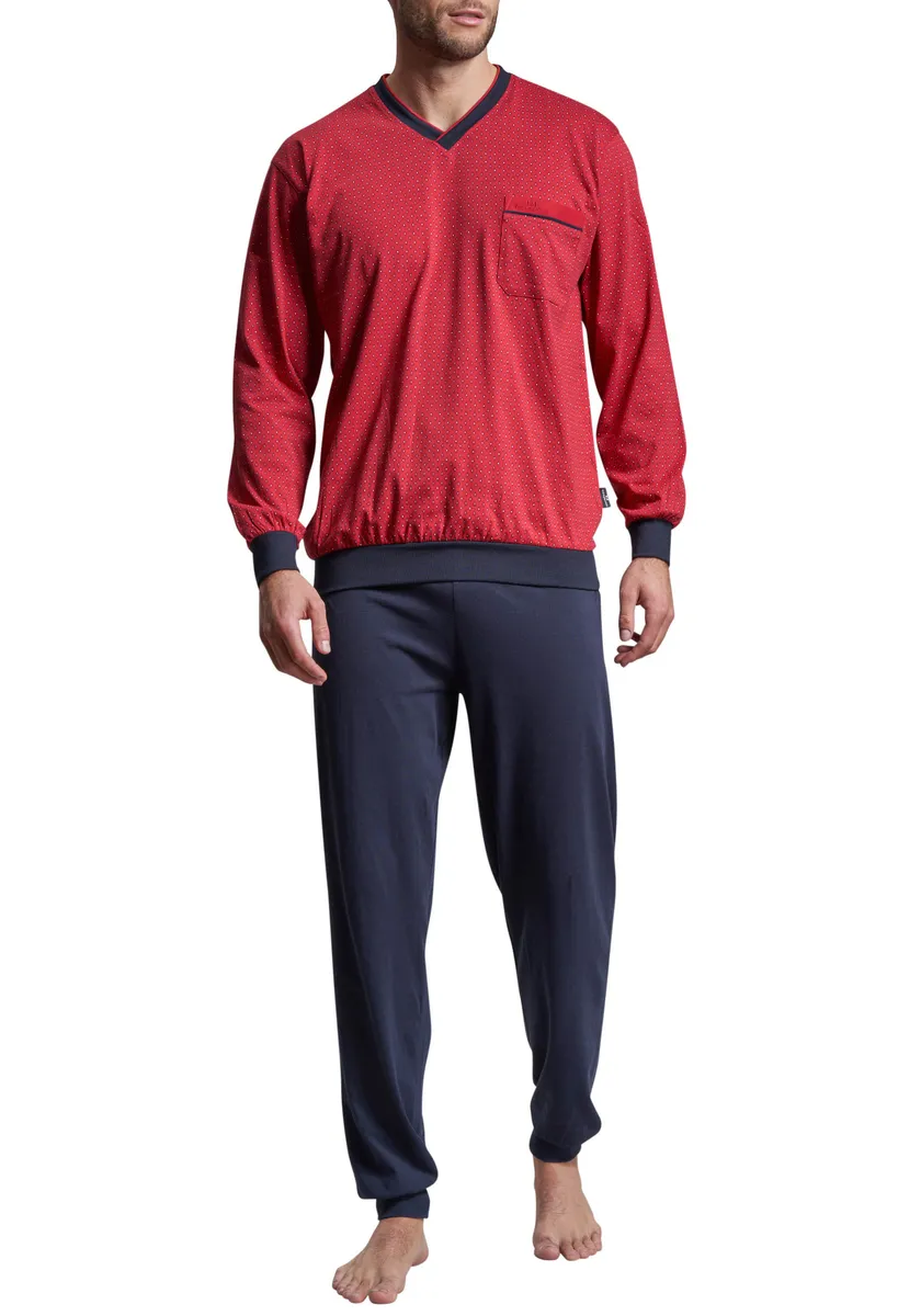 Пижама GÖTZBURG "Manhattan" (2 шт.), с практичными манжетами и нагрудным карманом, цвет Chili Pepper 
Пижама GÖTZBURG "Manhattan" (2 шт.), с практичными манжетами и нагрудным карманом, цвет Chili Pepper