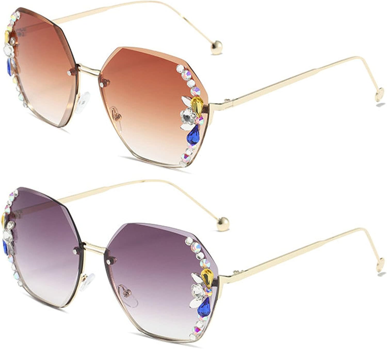 Willochra — большие солнцезащитные очки с крупными стразами, женские, металлические, модные, без оправы, квадратные, для пляжа, лета, вечеринки с бриллиантами, 2pcs-gary &Brown
Willochra — большие солнцезащитные очки с крупными стразами, женские, металлические, модные, без оправы, квадратные, для пляжа, лета, вечеринки с бриллиантами, 2pcs-gary &Brown