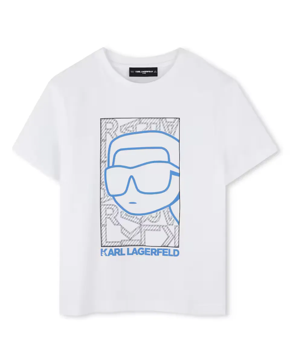 Хлопковая футболка для мальчика с иллюстрацией спереди Karl Lagerfeld Kids, белый
Хлопковая футболка для мальчика с иллюстрацией спереди Karl Lagerfeld Kids, белый