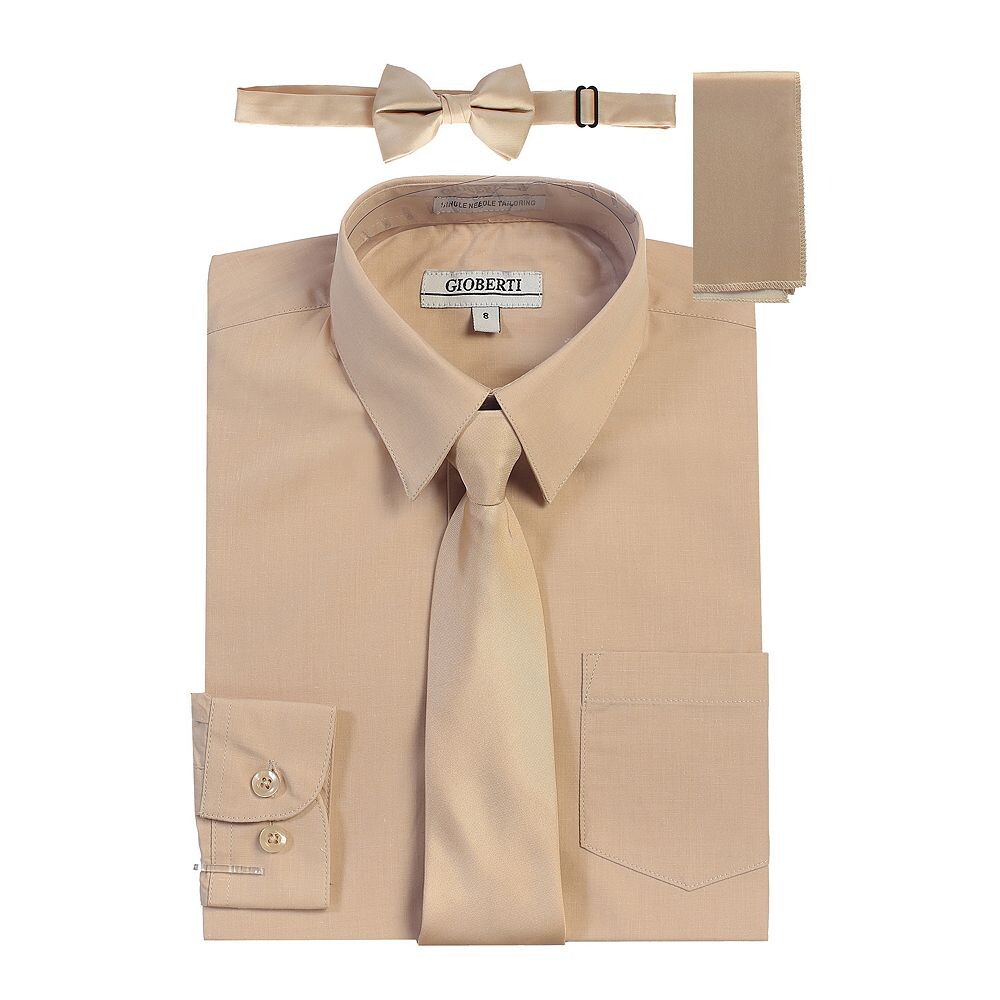 Детская классическая рубашка Gioberti с длинными рукавами + однотонный галстук, галстук-бабочка и носовой платок, цвет Khaki W Tie Set
Детская классическая рубашка Gioberti с длинными рукавами + однотонный галстук, галстук-бабочка и носовой платок, цвет Khaki W Tie Set