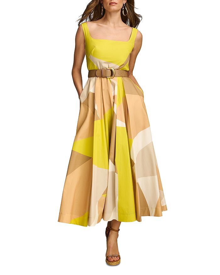 Печатное платье с поясом и квадратным вырезом Donna Karan, желтый
Печатное платье с поясом и квадратным вырезом Donna Karan, желтый