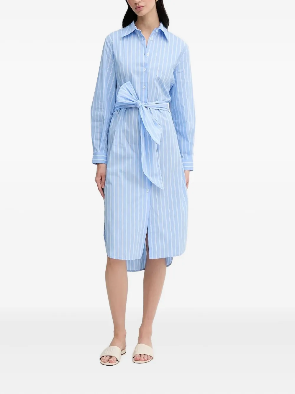 Платье-рубашка в полоску с поясом Sisley, синий
Платье-рубашка в полоску с поясом Sisley, синий