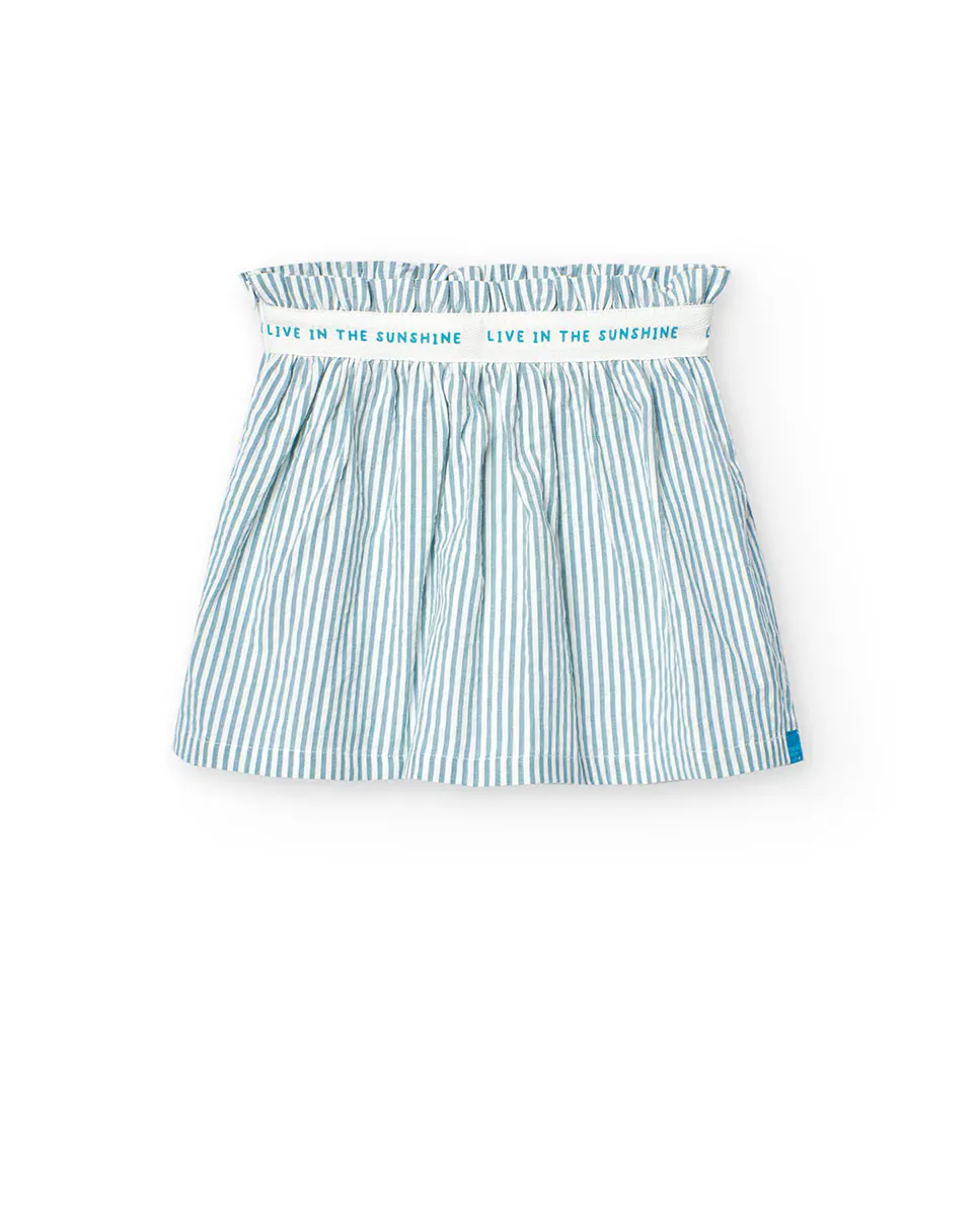 Юбка из хлопка для девочек с полосатым принтом Boboli, цвет Verde Agua
Юбка из хлопка для девочек с полосатым принтом Boboli, цвет Verde Agua