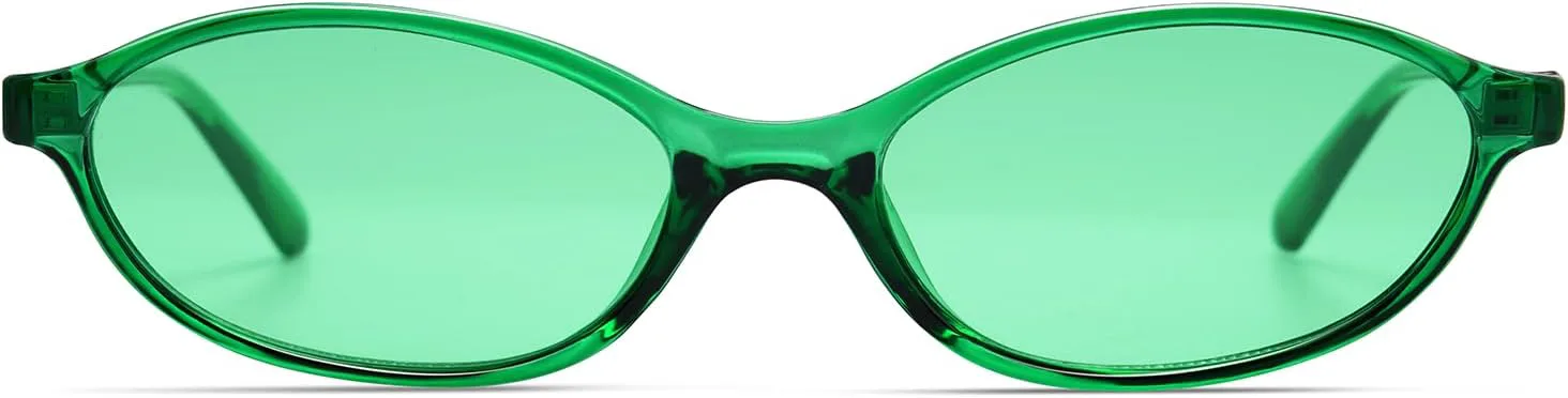 Ретро овальные солнцезащитные очки для женщин, модные, маленькие, в стиле 90-х, винтажная узкая оправа «кошачий глаз», GM9603 GIGIMOTTE, Green Frame/Green Lens
Ретро овальные солнцезащитные очки для женщин, модные, маленькие, в стиле 90-х, винтажная узкая оправа «кошачий глаз», GM9603 GIGIMOTTE, Green Frame/Green Lens