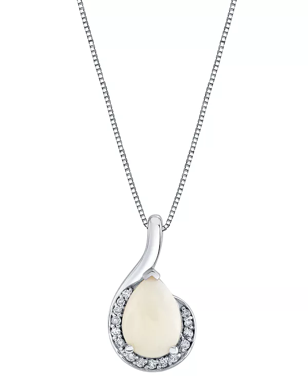 Подвеска с опалом грушевидной формы с цепочкой (1 карат tw) и бриллиантом (1/10 карата tw) из 10-каратного белого золота Macy'S, silver
Подвеска с опалом грушевидной формы с цепочкой (1 карат tw) и бриллиантом (1/10 карата tw) из 10-каратного белого золота Macy'S, silver