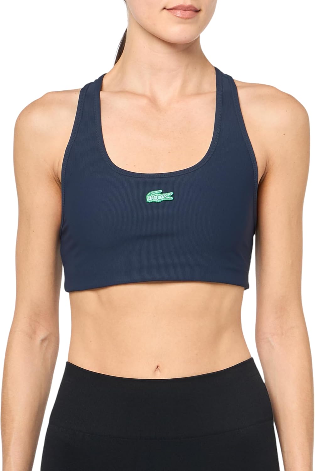 Женский спортивный бюстгальтер в рубчик Lacoste x Bandier, Navy Blue
Женский спортивный бюстгальтер в рубчик Lacoste x Bandier, Navy Blue
