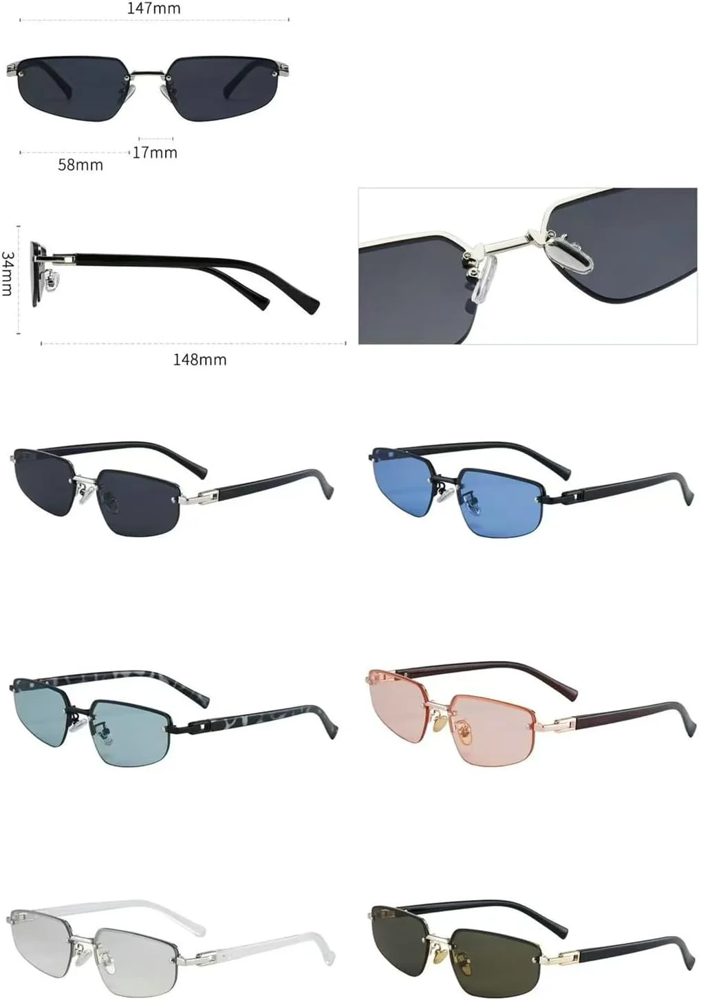 Солнцезащитные очки Willochra Small Rimless Polygon для мужчин, роскошные безрамочные солнцезащитные очки черного цвета для женщин, винтажные квадратные очки, C6
Солнцезащитные очки Willochra Small Rimless Polygon для мужчин, роскошные безрамочные солнцезащитные очки черного цвета для женщин, винтажные квадратные очки, C6