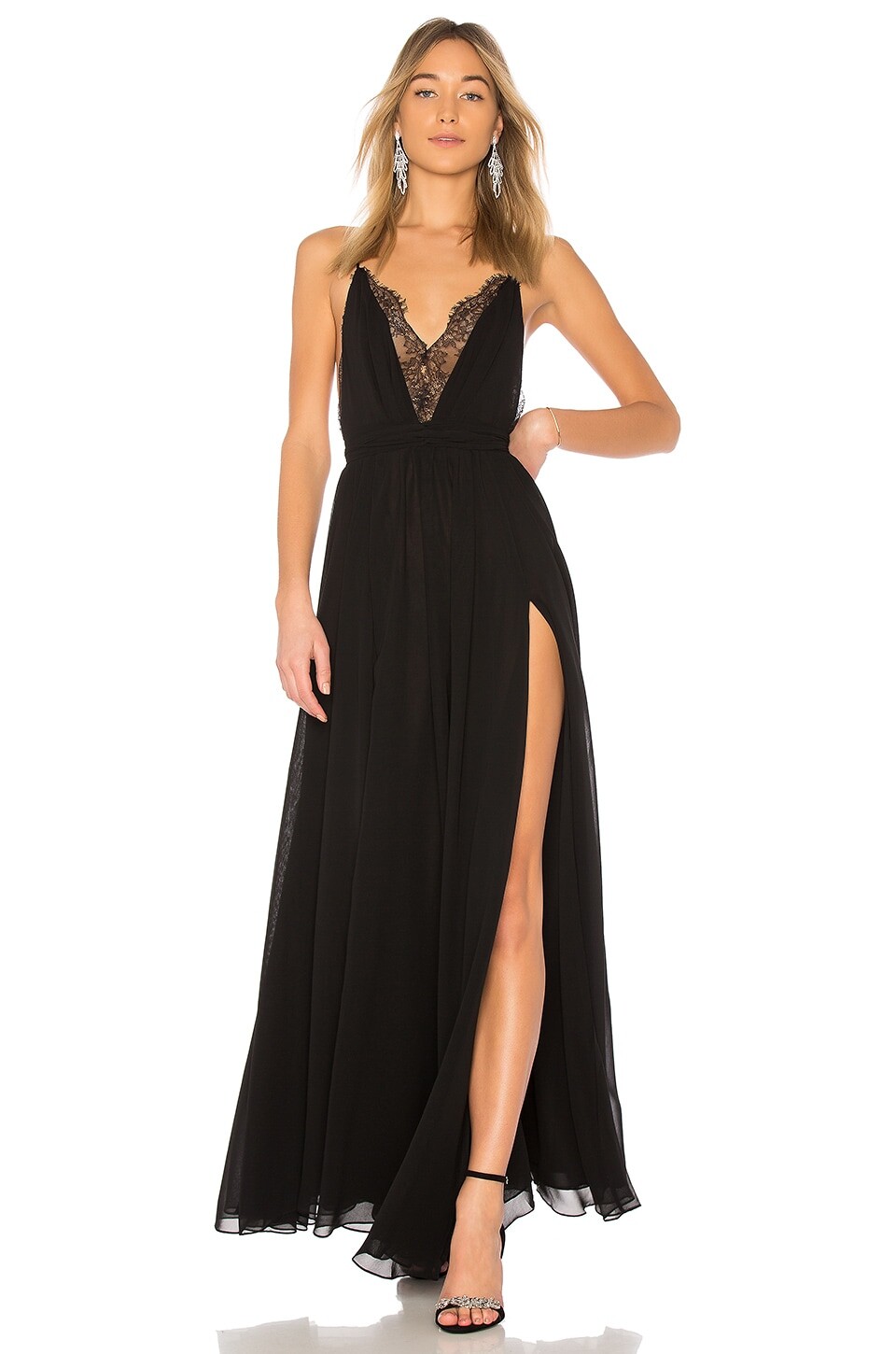 Платье Michael Costello x REVOLVE Justin Gown, черный 
Платье Michael Costello x REVOLVE Justin Gown, черный