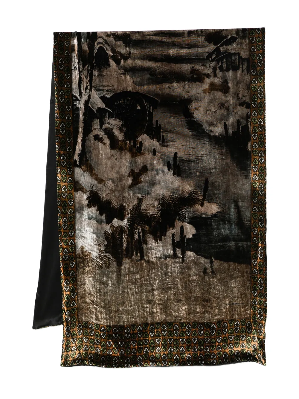 Шарф с графичным принтом Pierre-Louis Mascia, коричневый 
Шарф с графичным принтом Pierre-Louis Mascia, коричневый