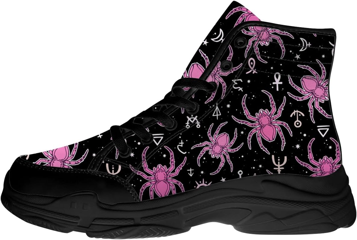 Кеды на высокой подошве из холста с паутиной для мужчин и женщин, с подарками с пауками для него и для нее Quorax, черный/розовый
Кеды на высокой подошве из холста с паутиной для мужчин и женщин, с подарками с пауками для него и для нее Quorax, черный/розовый