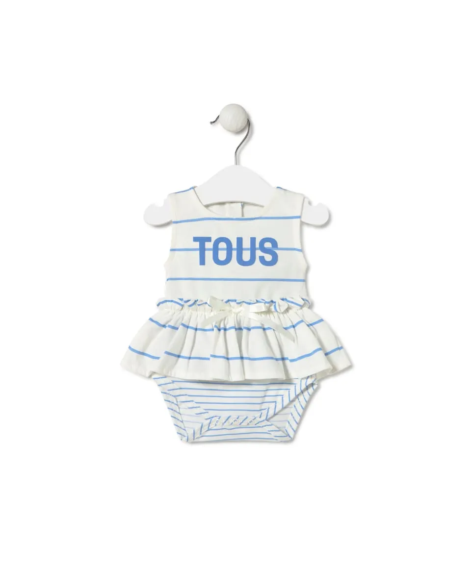 Детское боди с юбкой из полосатого хлопка с логотипом спереди Tous, синий/белый
Детское боди с юбкой из полосатого хлопка с логотипом спереди Tous, синий/белый