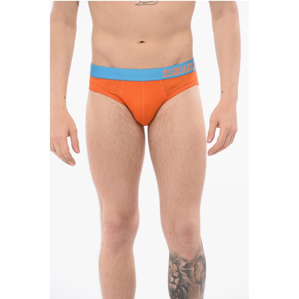 Эластичные трусы с контрастным поясом с логотипом Dsquared2, оранжевый
Эластичные трусы с контрастным поясом с логотипом Dsquared2, оранжевый