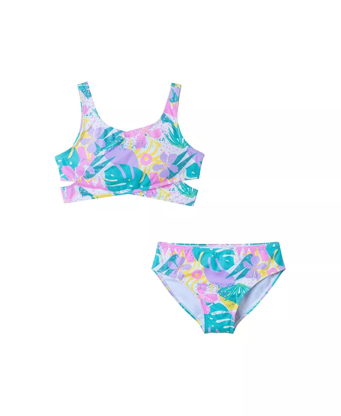 Детский купальник бикини с тропическим принтом для девочек Andy & Evan, белый
Детский купальник бикини с тропическим принтом для девочек Andy & Evan, белый