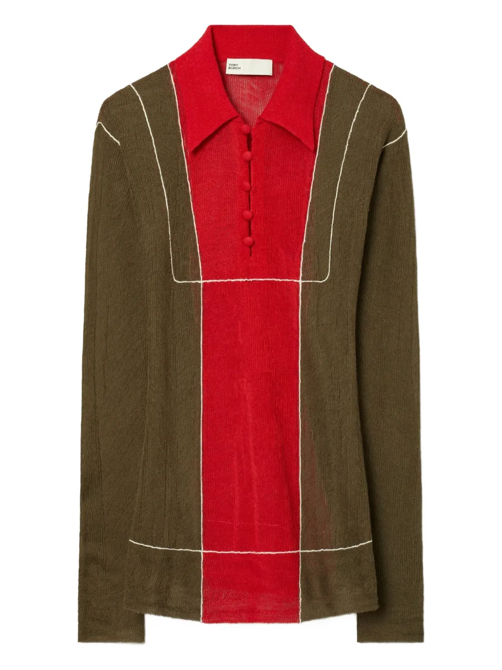 Шерстяная рубашка поло в стиле колор-блок Tory Burch, зеленый
Шерстяная рубашка поло в стиле колор-блок Tory Burch, зеленый