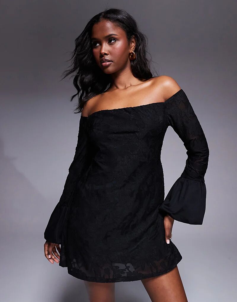 Мини-платье ASOS DESIGN Bardot из девора с контрастными рукавами-буфами черного цвета
Мини-платье ASOS DESIGN Bardot из девора с контрастными рукавами-буфами черного цвета
