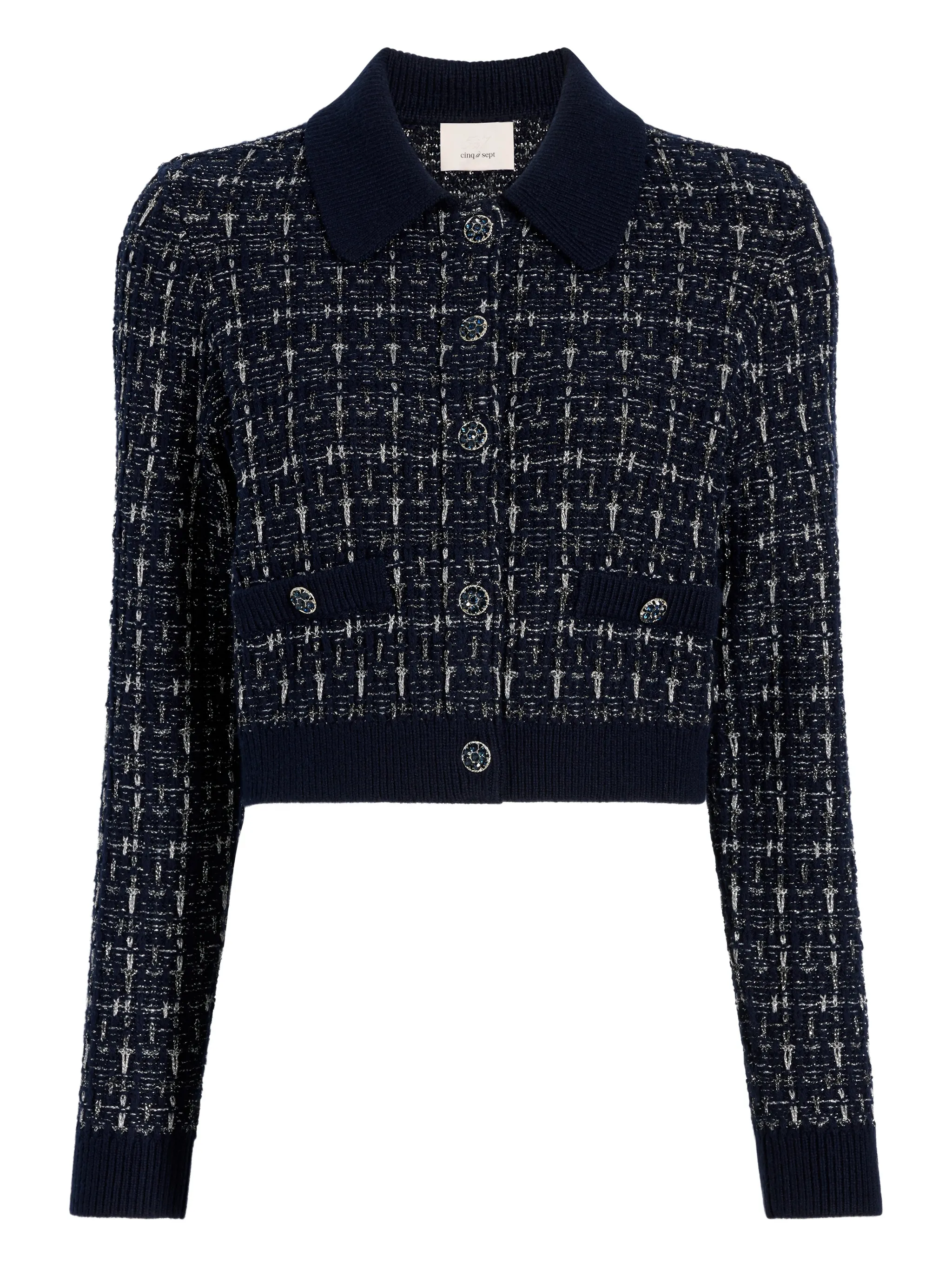 Кардиган с воротником Айнара Cinq A Sept, синий
Кардиган с воротником Айнара Cinq A Sept, синий