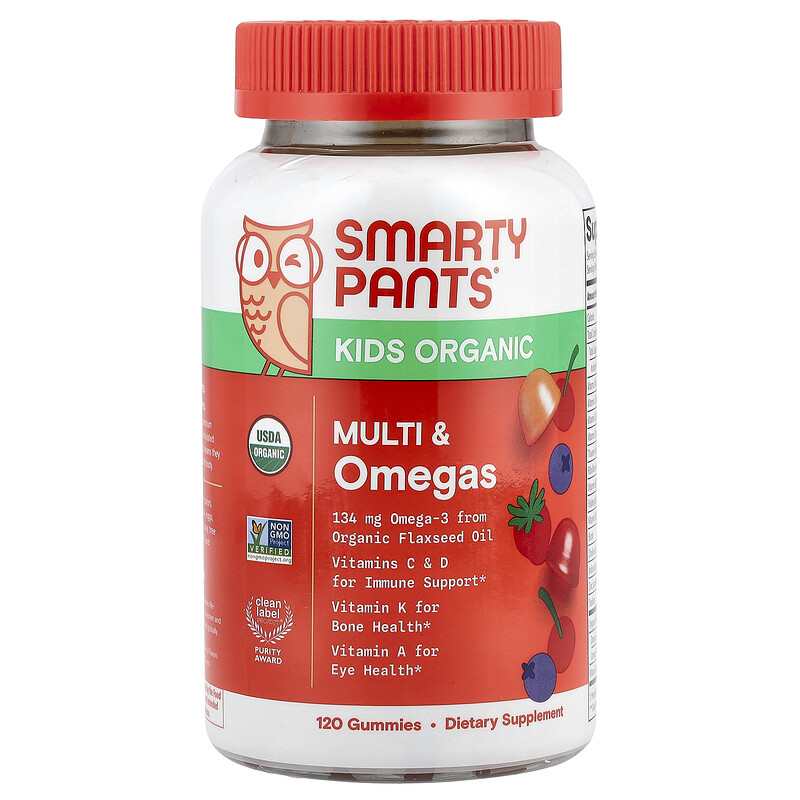 SmartyPants, органические мультивитамины и омега-кислоты для детей, со вкусом ягод и вишни, 120 жевательных таблеток
SmartyPants, органические мультивитамины и омега-кислоты для детей, со вкусом ягод и вишни, 120 жевательных таблеток