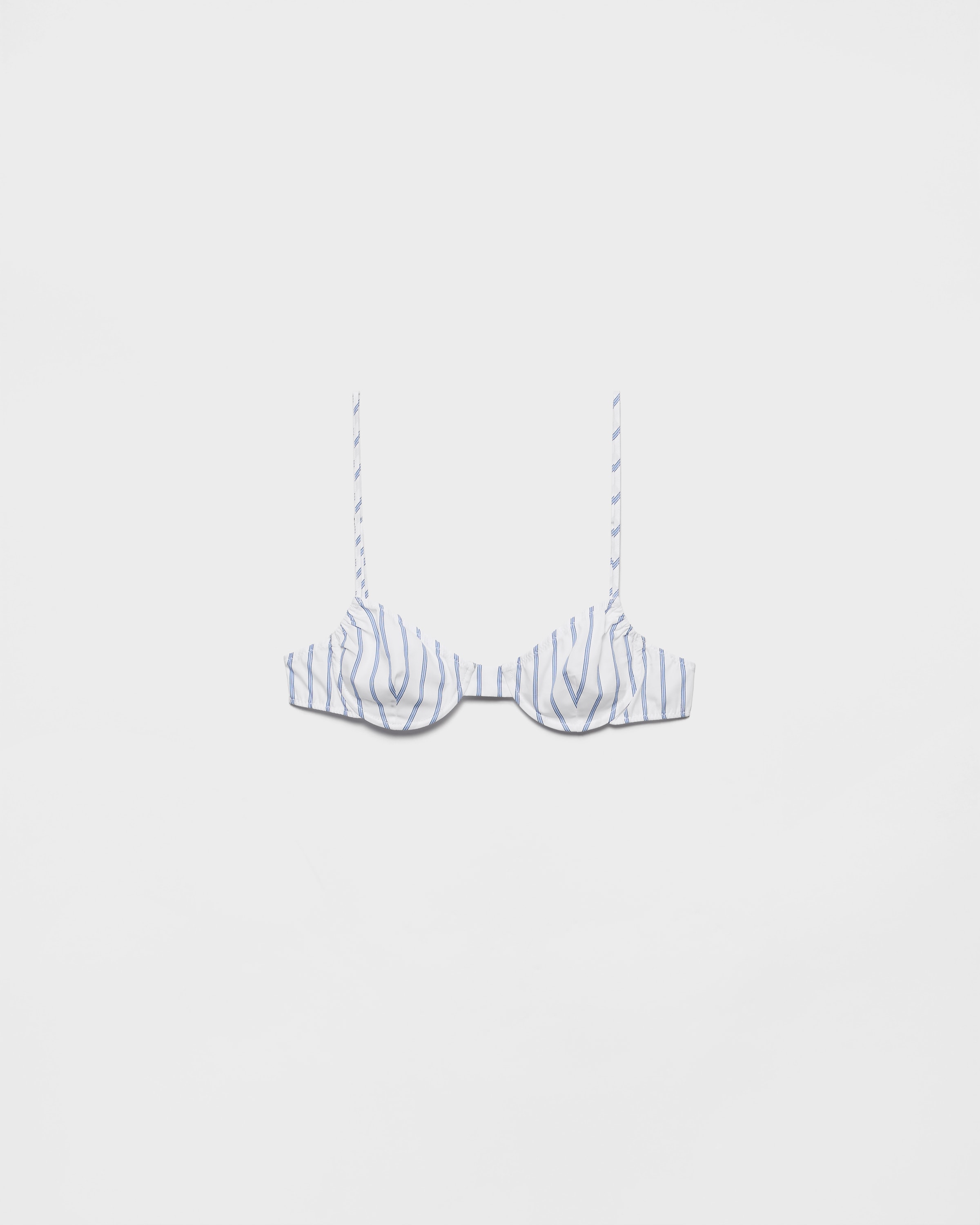 Бюстгальтер из полосатого поплина Prada, белый/синий
Бюстгальтер из полосатого поплина Prada, белый/синий