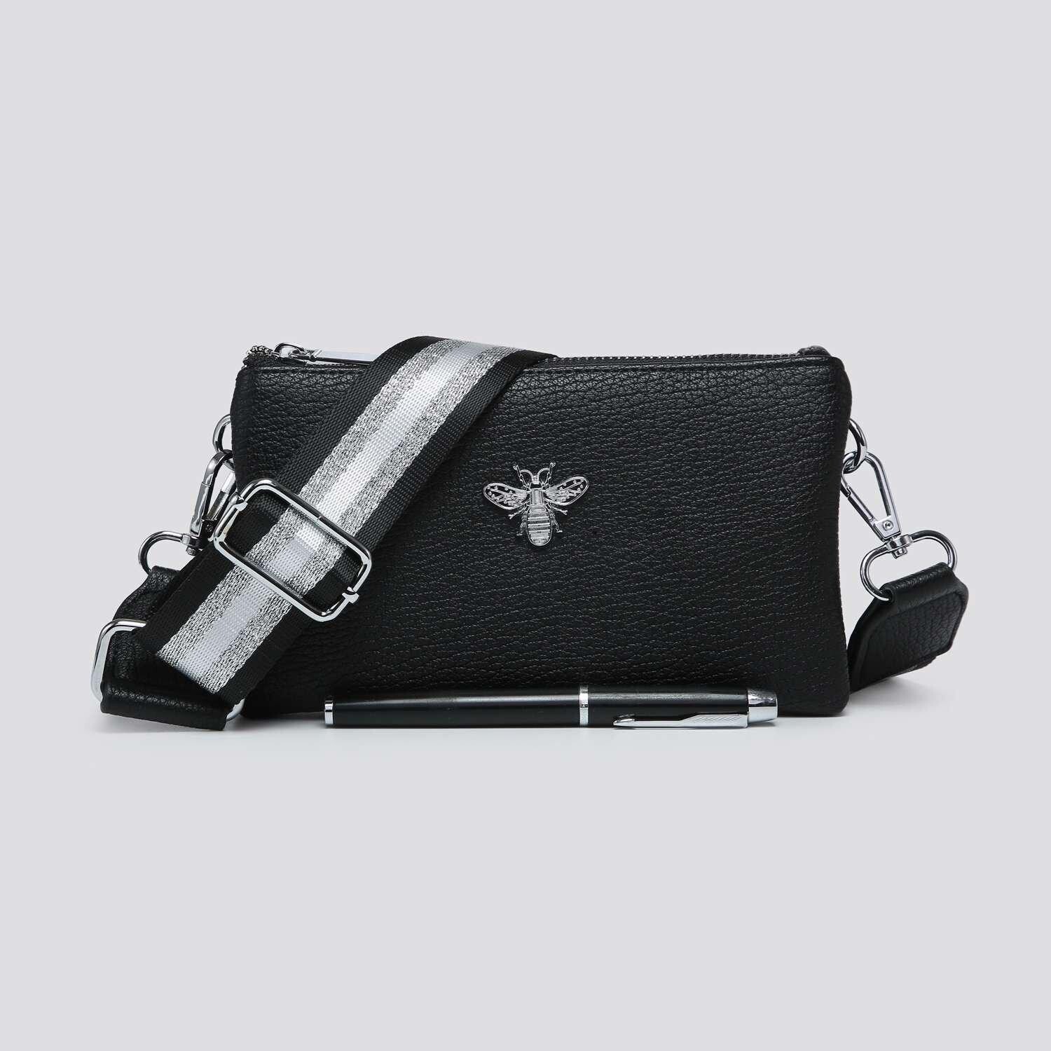 Маленькая сумка-мессенджер Tessa с двойными отделениями и широким ремешком Kitise, черный 
Маленькая сумка-мессенджер Tessa с двойными отделениями и широким ремешком Kitise, черный