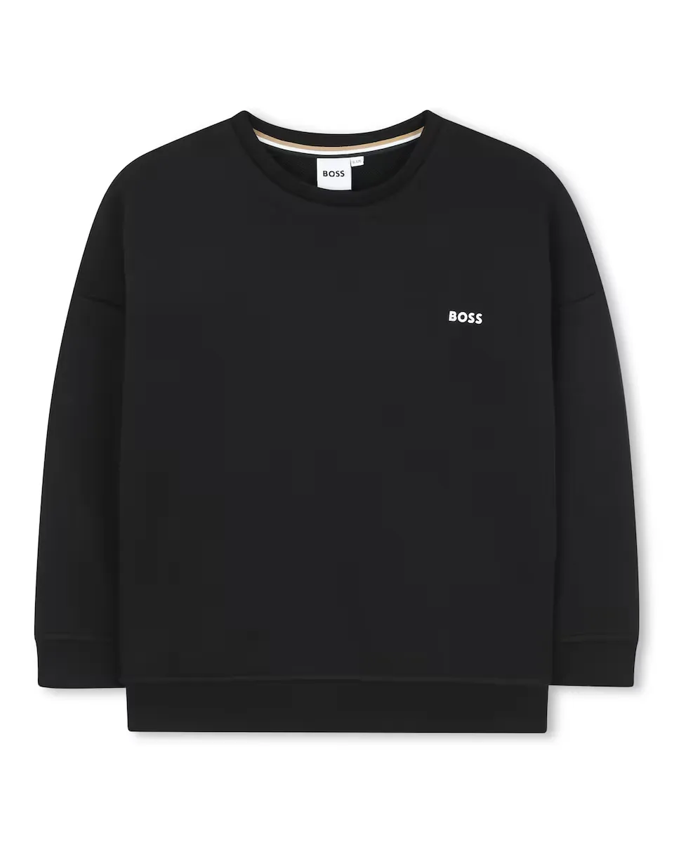 Свитшот для мальчика с круглым вырезом и логотипом на груди BOSS Kidswear, чёрный
Свитшот для мальчика с круглым вырезом и логотипом на груди BOSS Kidswear, чёрный