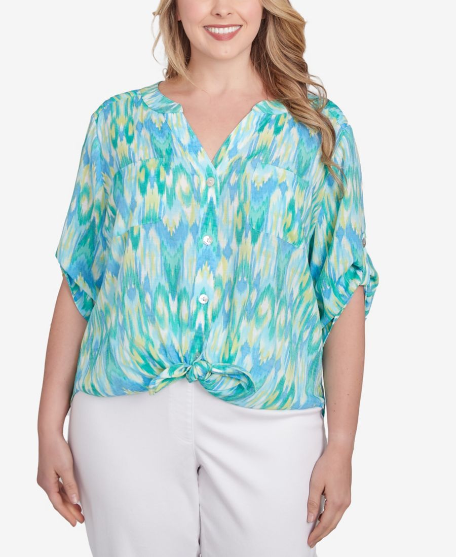 Топ с завязками спереди в стиле икат от Plus Size Paradise Ruby Rd, Parrot Multi
Топ с завязками спереди в стиле икат от Plus Size Paradise Ruby Rd, Parrot Multi