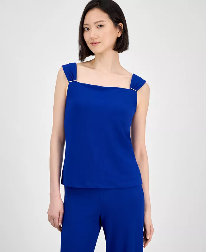 Женский топ с декоративными рюшами на бретелях Anne Klein, синий
Женский топ с декоративными рюшами на бретелях Anne Klein, синий