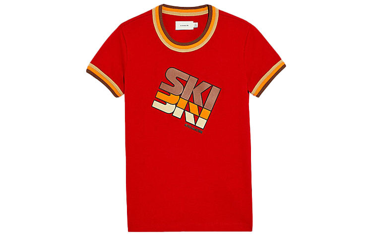 Футболка женская красная Coach 
Футболка женская красная Coach