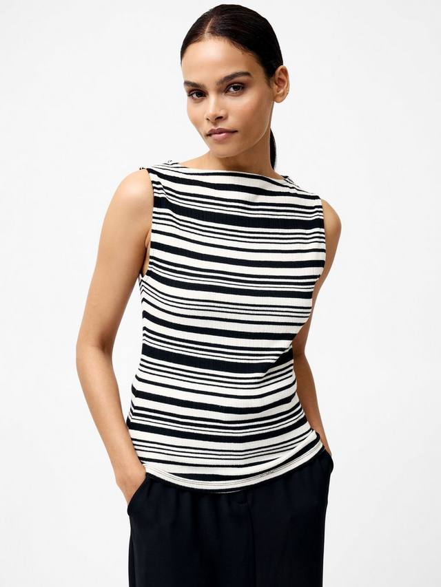 Топ в рубчик в полоску от sasia French Connection, черный/белый
Топ в рубчик в полоску от sasia French Connection, черный/белый