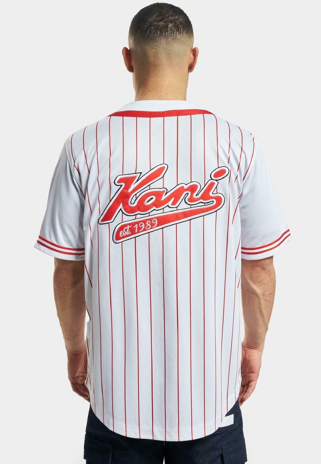 Рубашка KM232-009-2 KK VARSITY PINSTRIPE Karl Kani, белый красный 
Рубашка KM232-009-2 KK VARSITY PINSTRIPE Karl Kani, белый красный