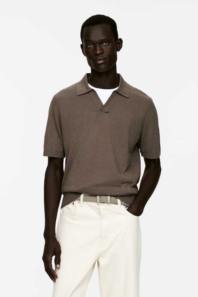 Рубашка поло из хлопка и льна Arket, коричневый
Рубашка поло из хлопка и льна Arket, коричневый