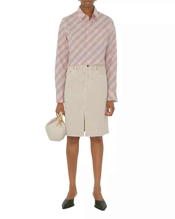 Укороченная клетчатая хлопковая рубашка Burberry, розовый
Укороченная клетчатая хлопковая рубашка Burberry, розовый
