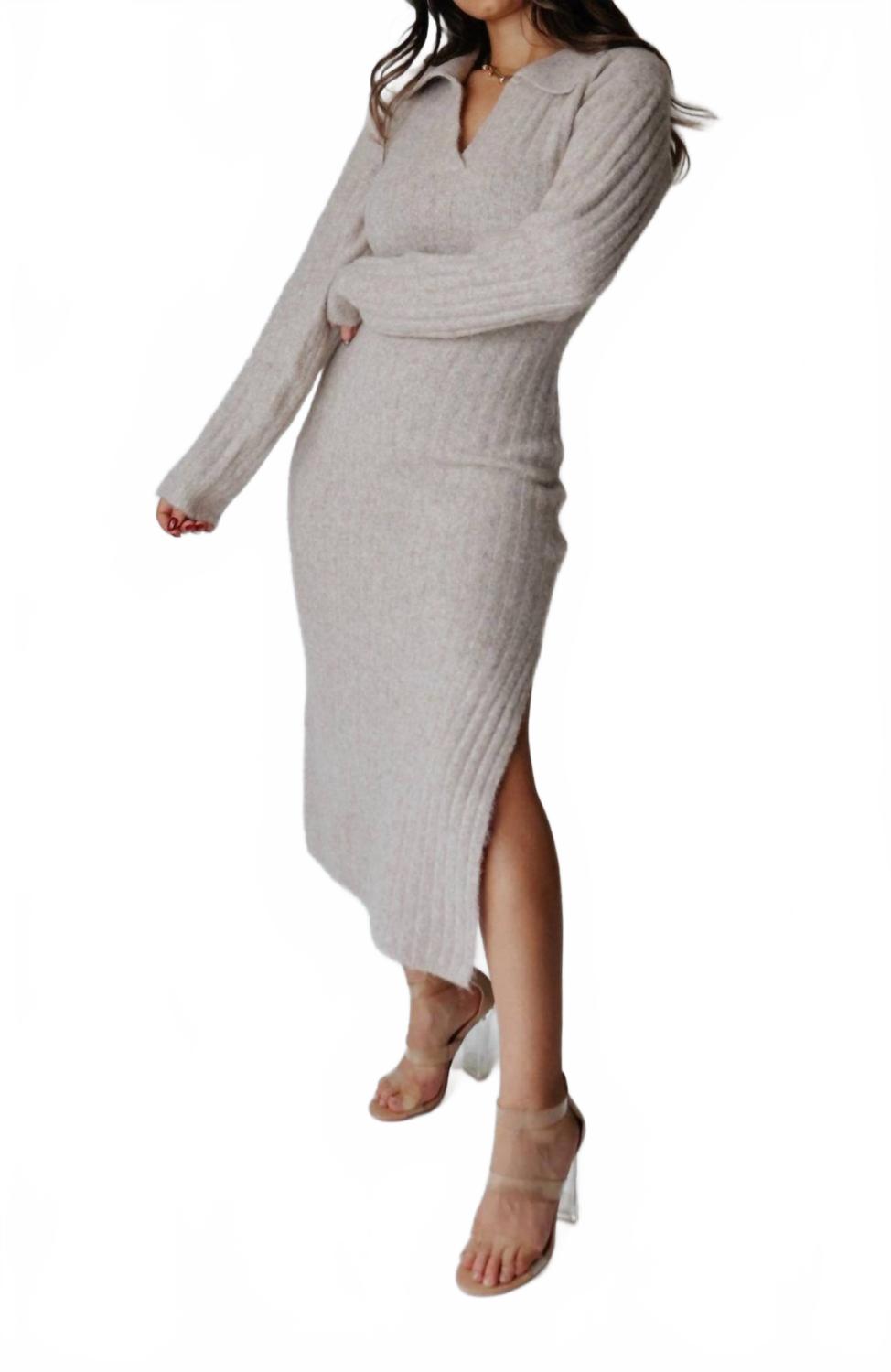 Уютное платье-свитер миди бежевого цвета Klesis, бежевый
Уютное платье-свитер миди бежевого цвета Klesis, бежевый