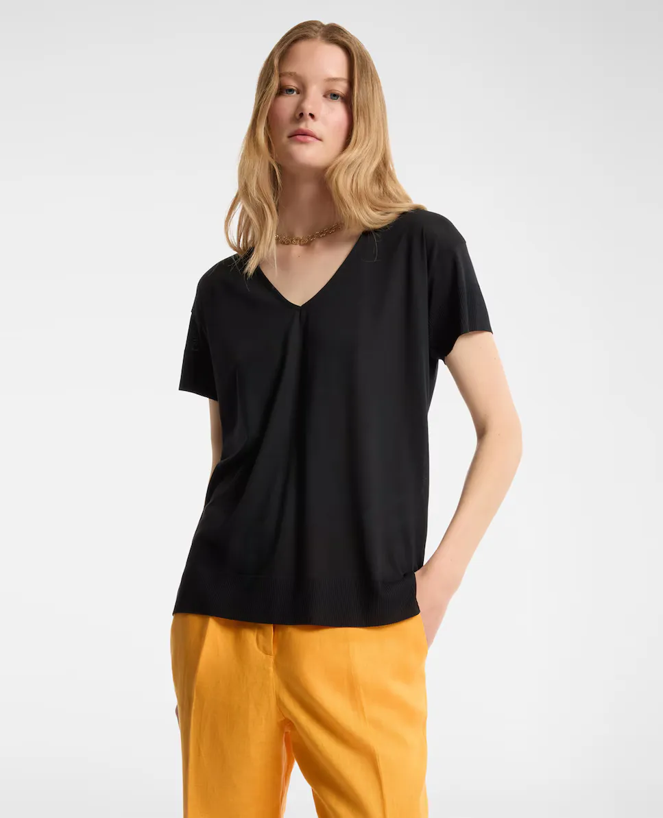 Женская футболка с коротким рукавом и V-образным вырезом Elena Miró, черный
Женская футболка с коротким рукавом и V-образным вырезом Elena Miró, черный