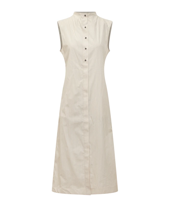 Платье без рукавов с воротником-стойкой Loulou Studio, белый
Платье без рукавов с воротником-стойкой Loulou Studio, белый